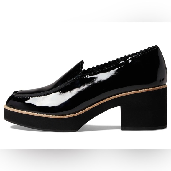 **NWOT** Eileen Fisher Harria Black Patent Leather Women's Platform  Loafers - Picture 1 of 16